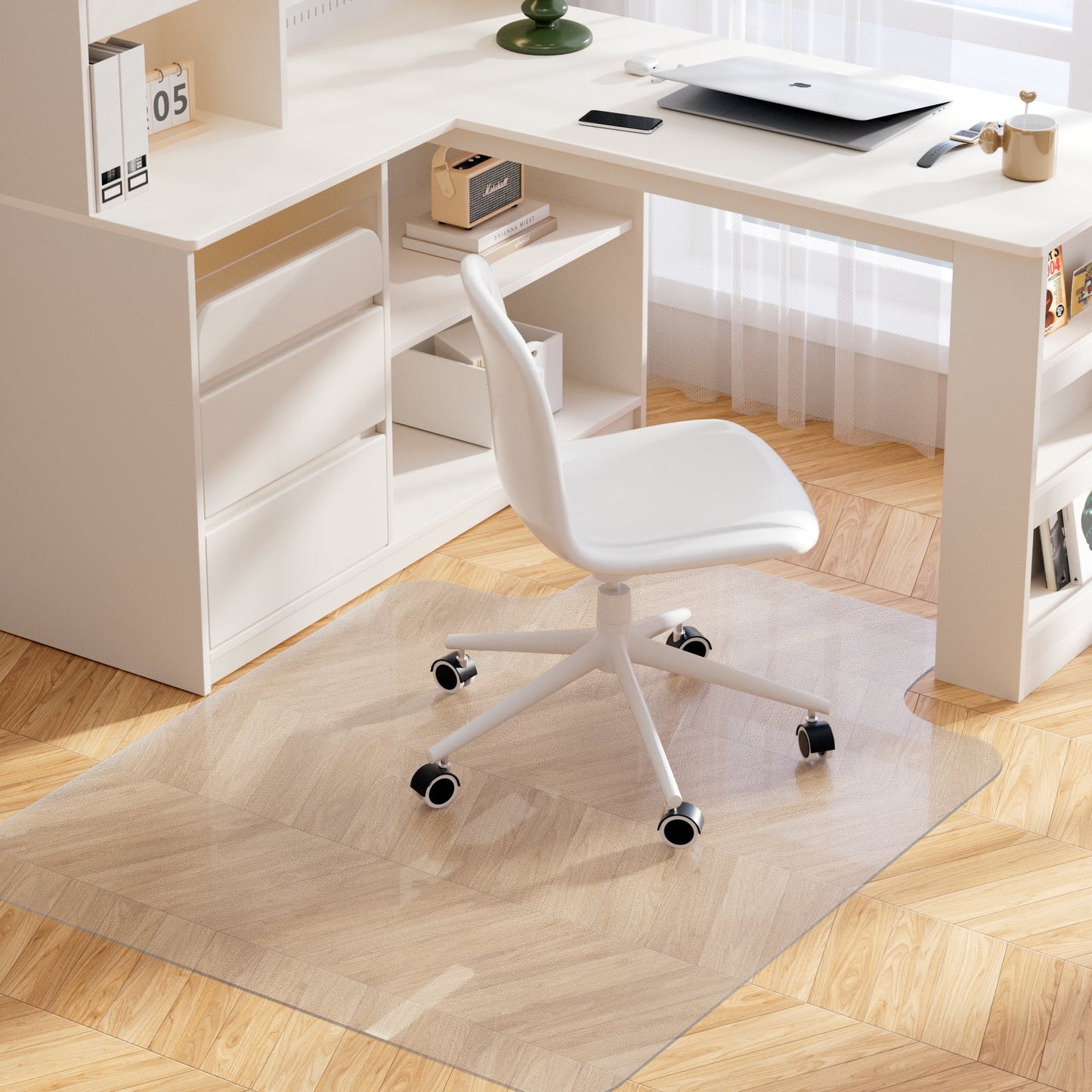 Chair Mat for Hardwood Floor, 48"×36" PVC Computer Chair Mat, Office Floor Protector for Rolling Chair, Clear