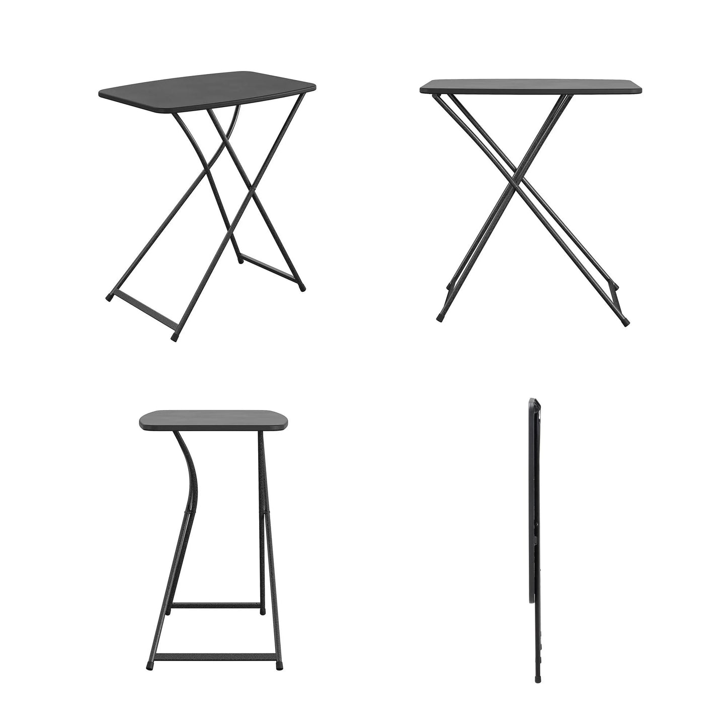 26" Adjustable Height Personal Folding Table, Black