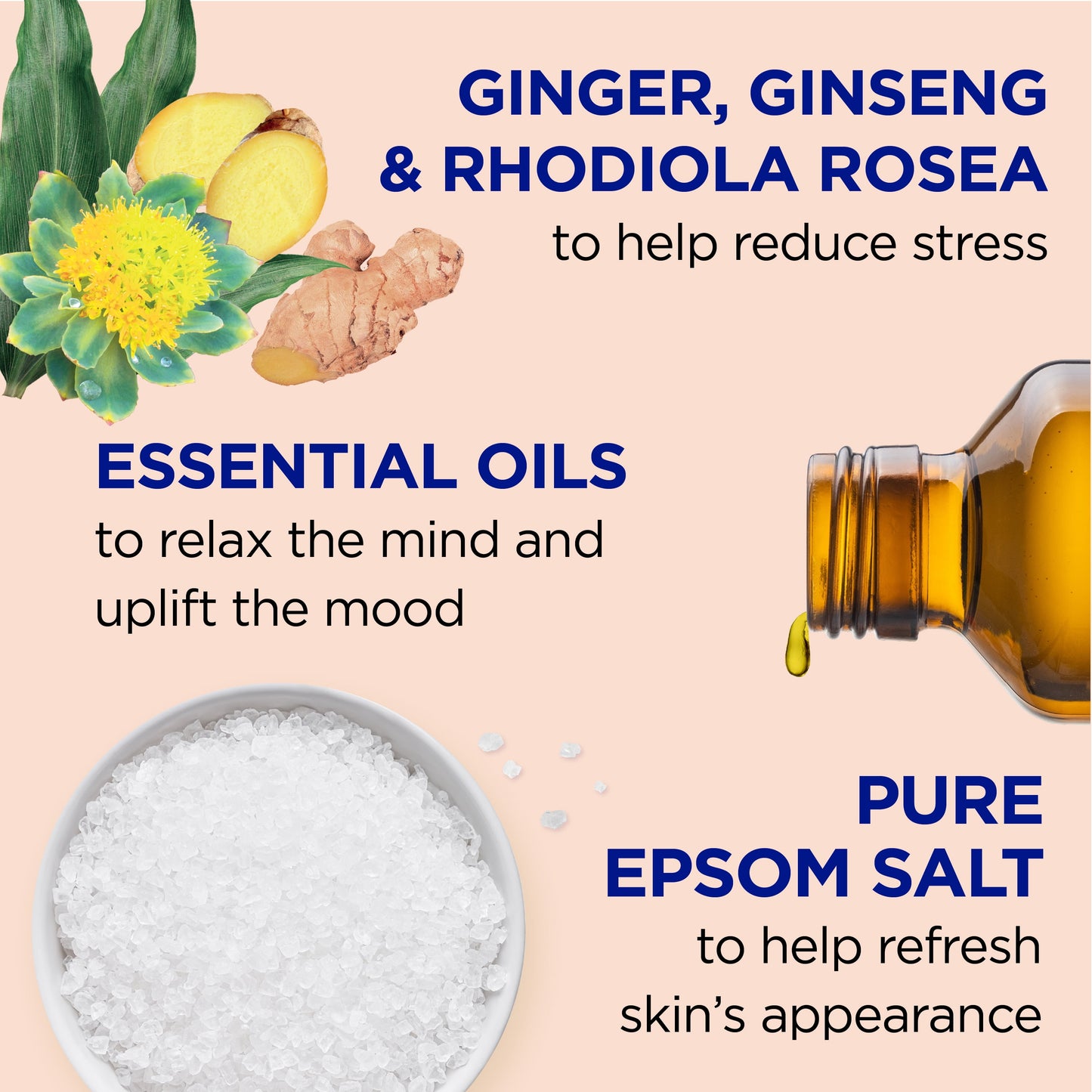 Stress Relief Foaming Bath with Ginseng & Ginger Essential Oils, 34 Fl Oz