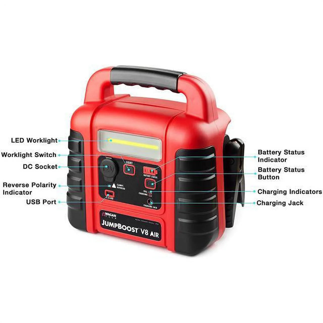 Jumpboost V6 Air Automotive Jump Starters with Air Compressor and LED Worklight, 12.5 Lbs