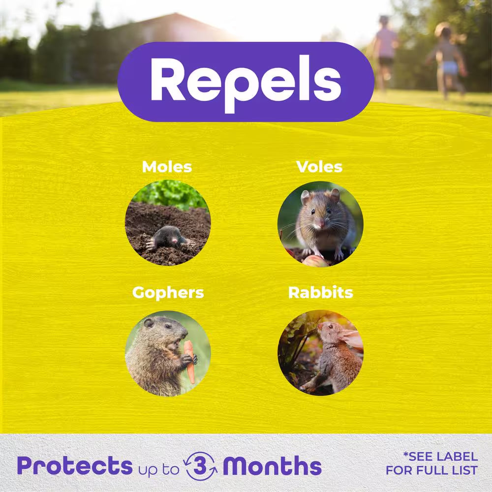 Molemax Mole and Vole Repellent Granules, 5 Lbs. Ready-To-Use, Lawn and Garden Mole Control, People and Pet Safe