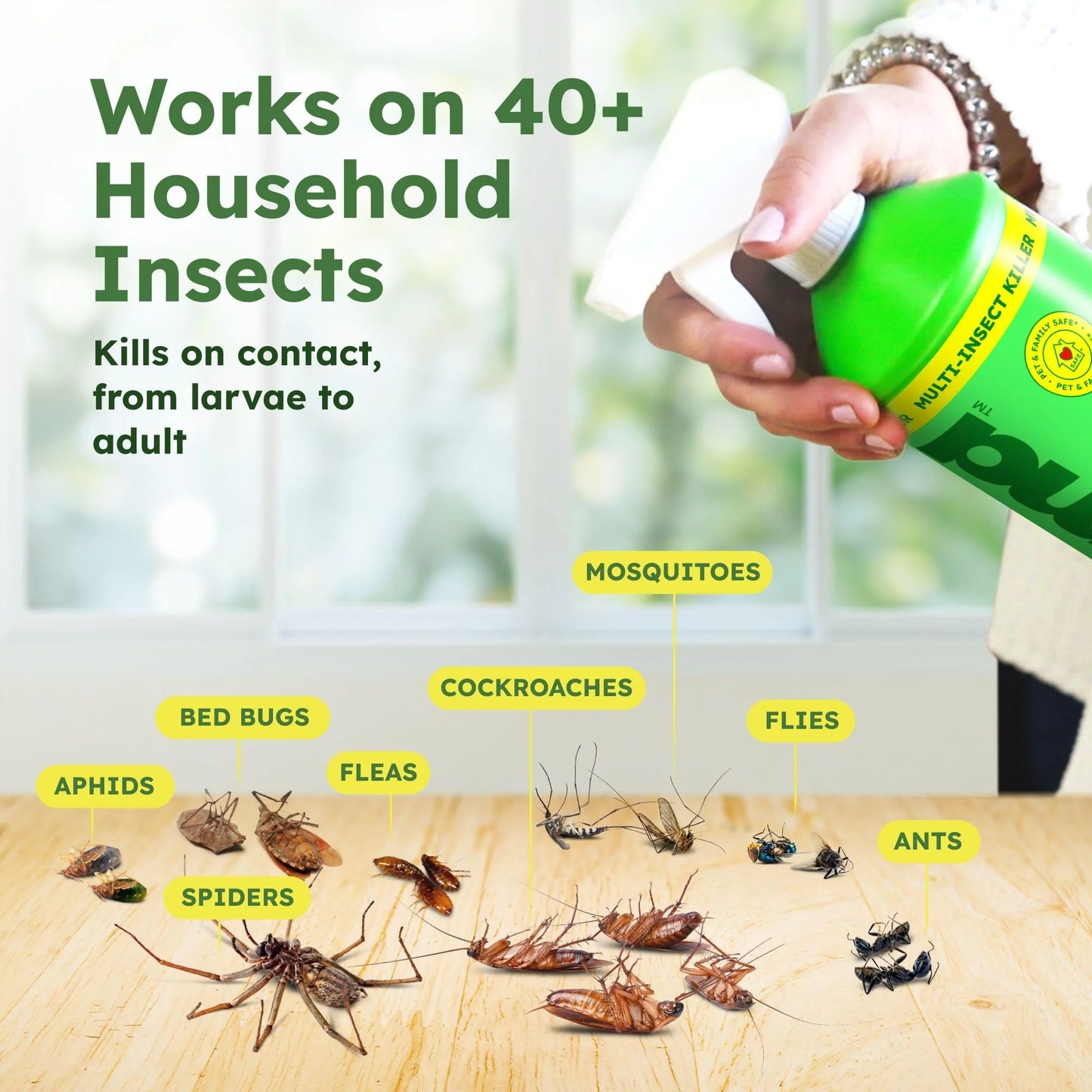 32 Oz Ant Killer & Bug Spray - Roach and Cockroach Killer Indoor, Spider and Flea Spray for Home, Fly and Insect Defense, Natural, Safe with Essential Oils, Plant-Powered, Pest Control
