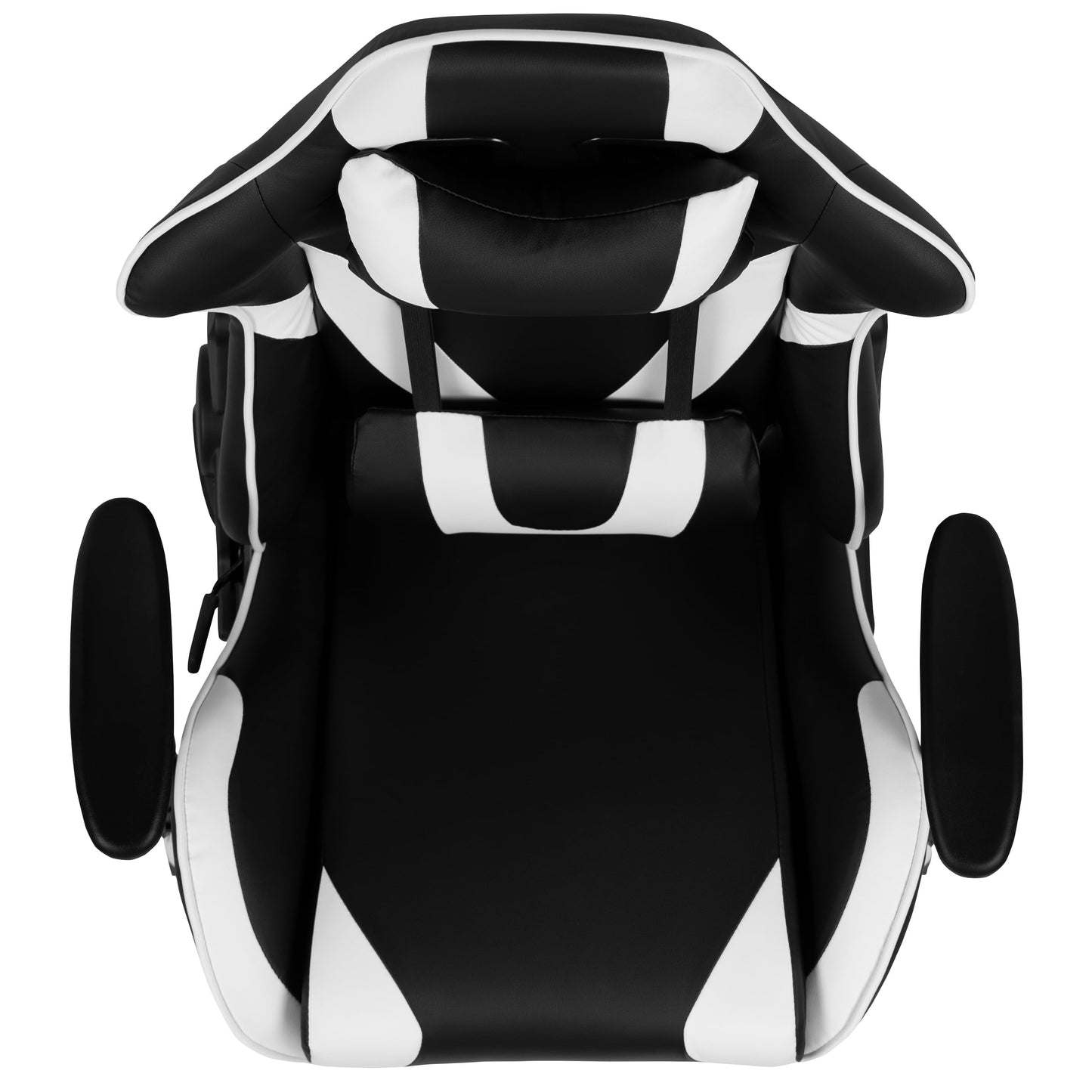 X30 Gaming Chair Racing Office Ergonomic Computer Chair with Fully Reclining Back and Slide-Out Footrest in Black Leathersoft