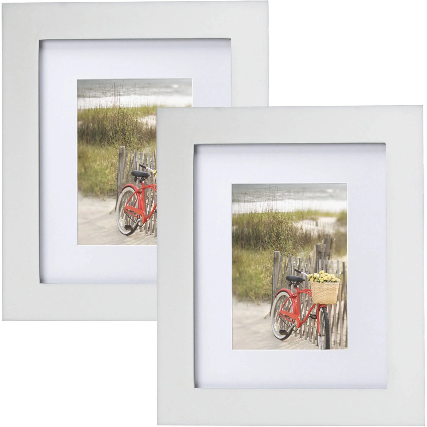Museum 8X10 Matted to 5X7 Flat Wide Gallery Picture Frame, Mahogany, Set of 2