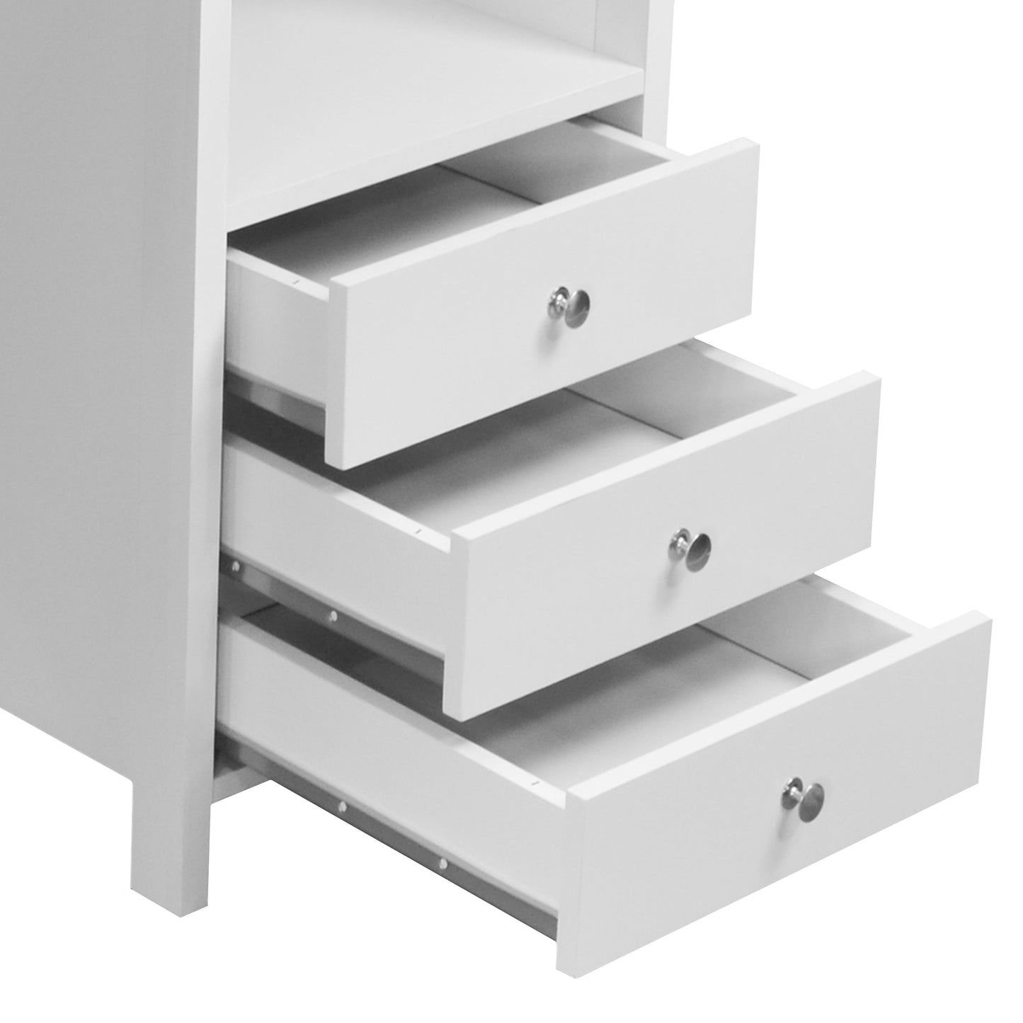 Contemporary 3-Drawer Computer Desk, White
