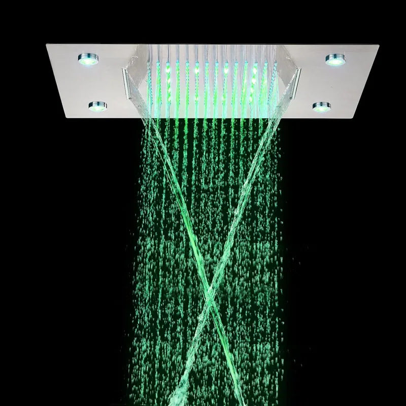 Rain Fixed Shower Head 2.5 GPM GPM with Self-Cleaning