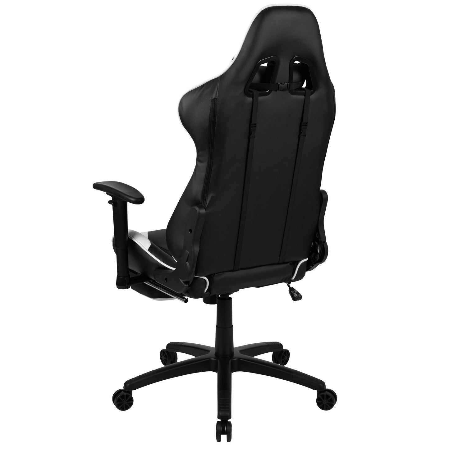 X30 Gaming Chair Racing Office Ergonomic Computer Chair with Fully Reclining Back and Slide-Out Footrest in Black Leathersoft