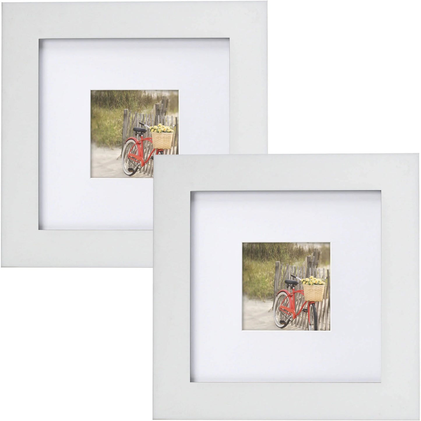 Museum 8X10 Matted to 5X7 Flat Wide Gallery Picture Frame, Mahogany, Set of 2