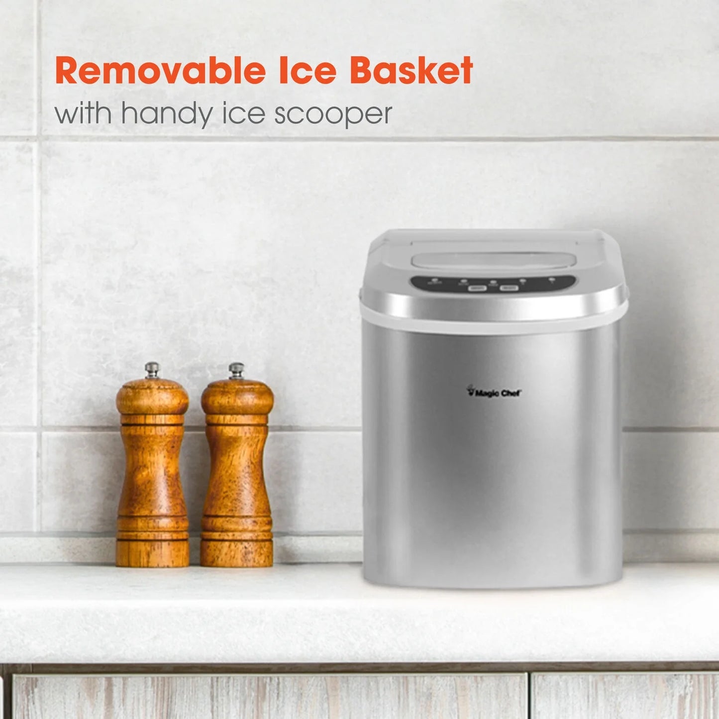 Brand - New Model MCIM22SV 27 Lb. Capacity Portable Ice Maker (Silver) Bullet Ice Cubes