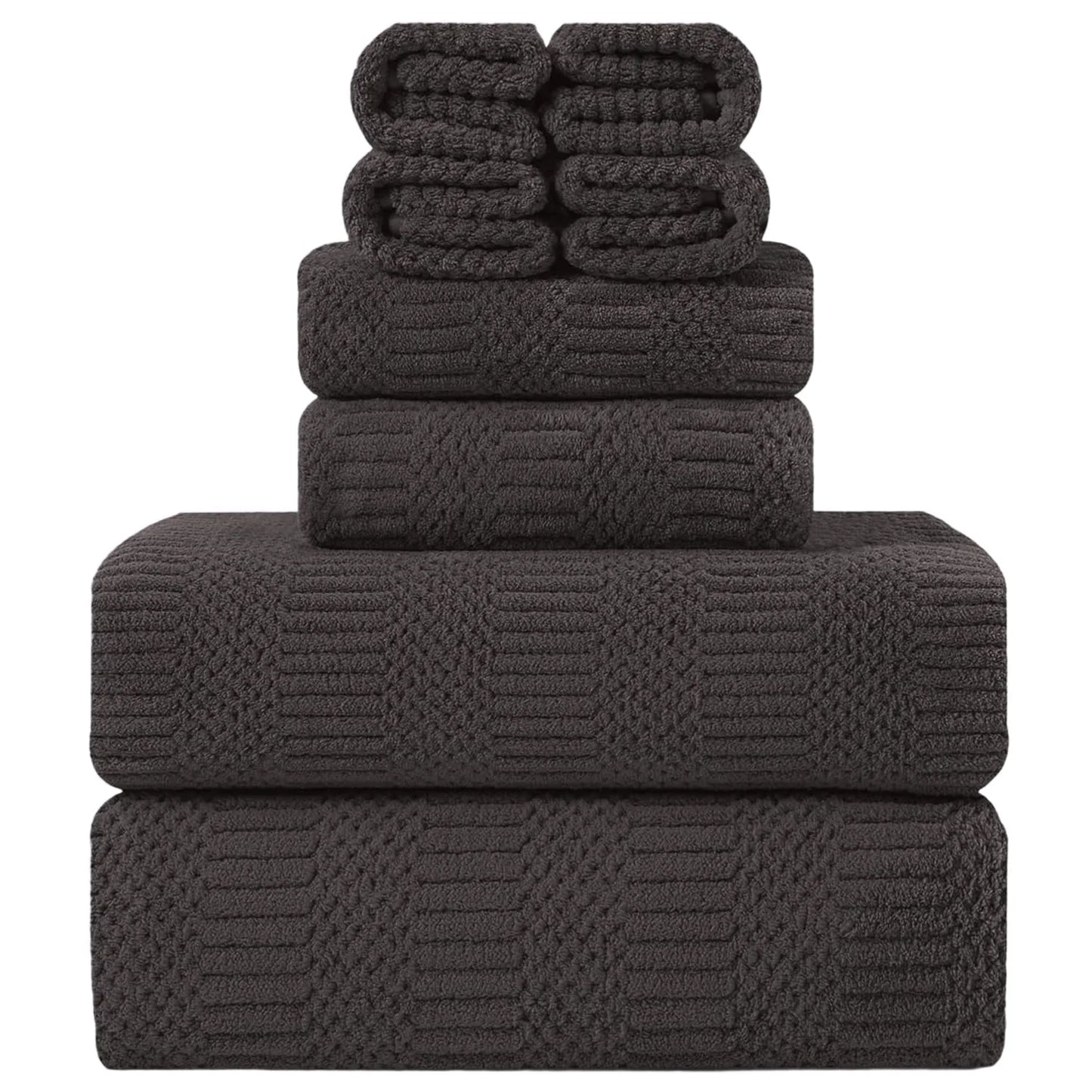 Bathroom Towel Set Dark Gray 4-Piece 700GSM Ultra Microfiber Bath Towel Set for Adult, Child and Senior