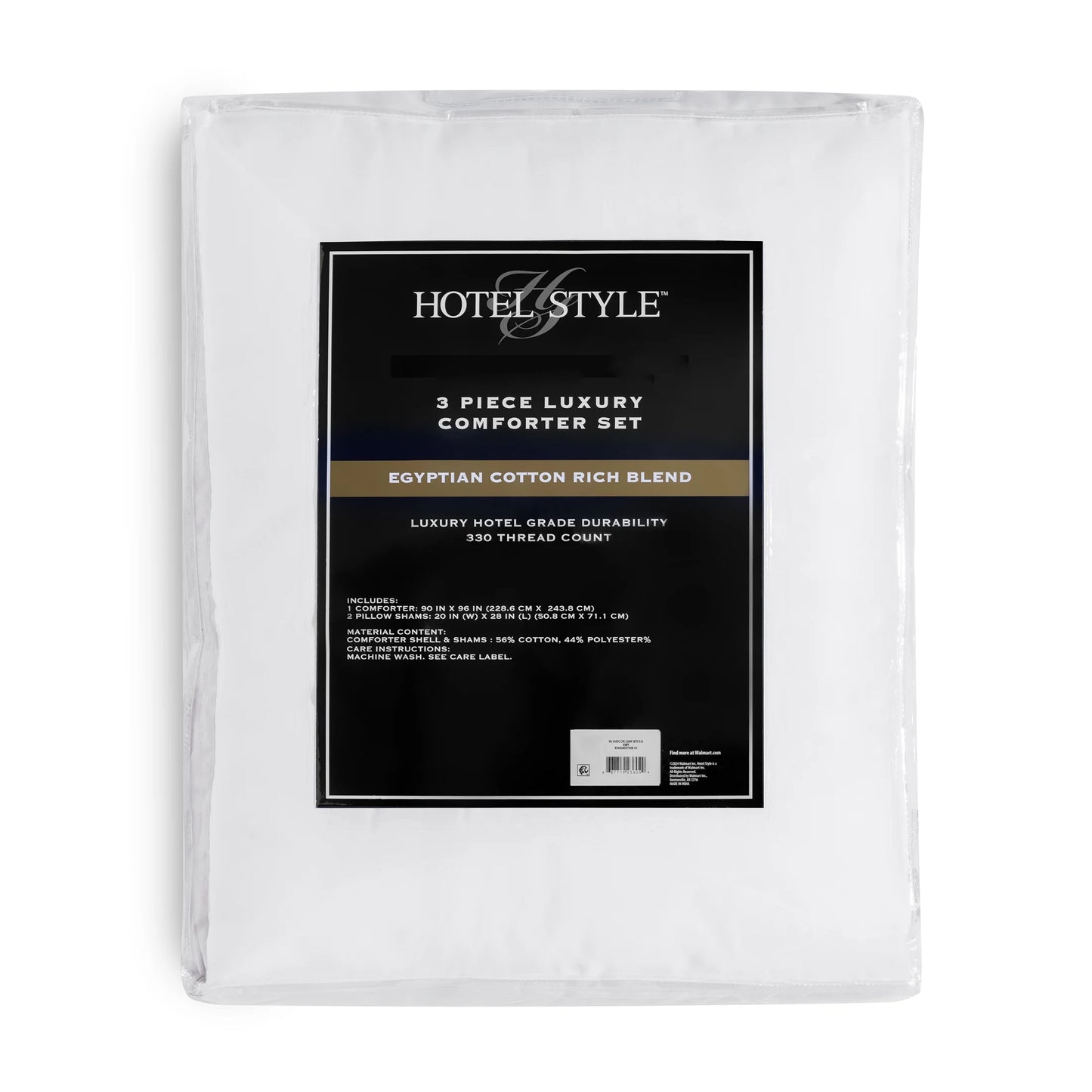 3-Piece Beige/White Egyptian Cotton-Rich Blend Luxury Comforter Set, King