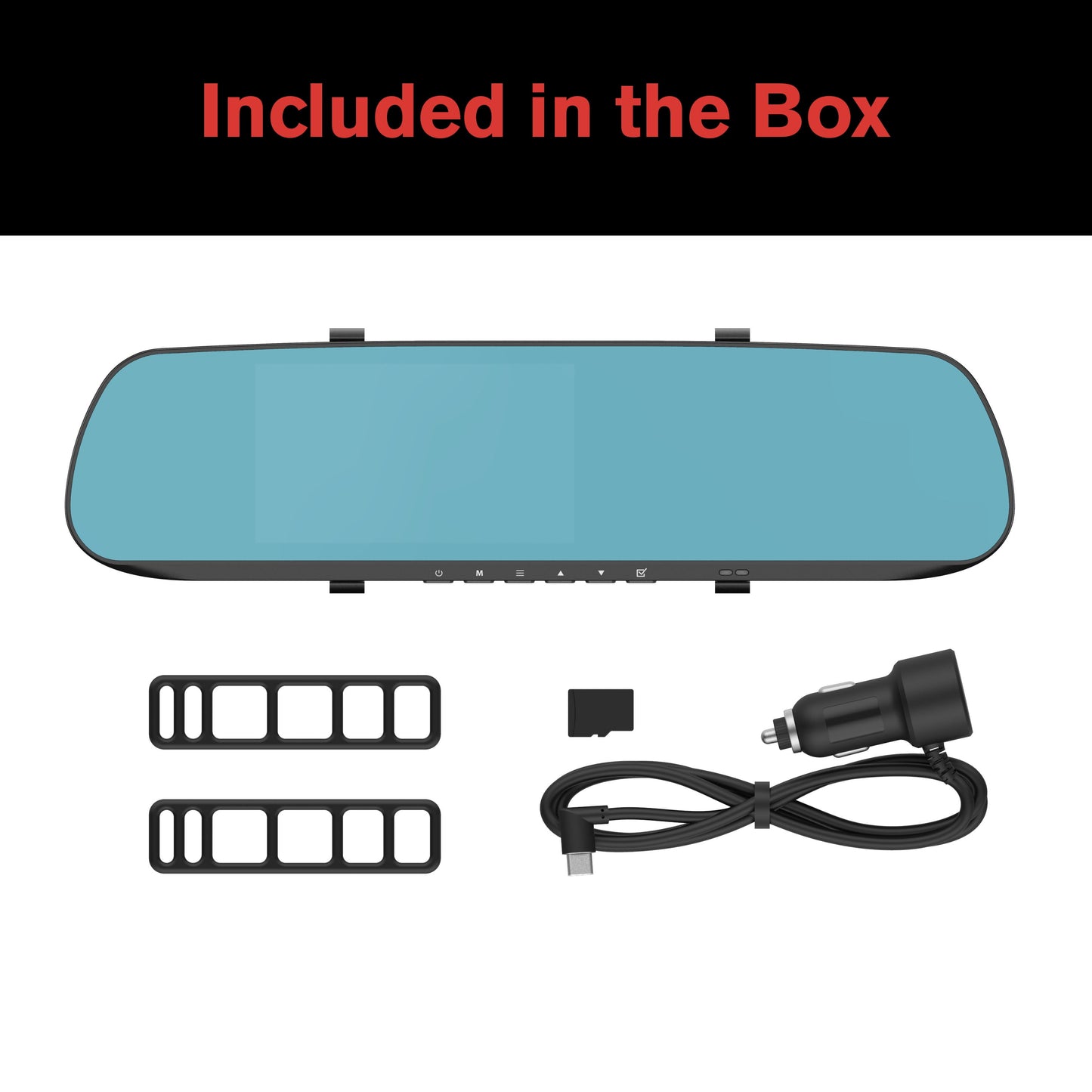 Roadcam Mirror 1080P Mirror Mount Dash Cam, Universal Compatibility with Smart G-Sensor, 4.7" Monitor, Adjustable Lens, Wide Angle View, BT533147
