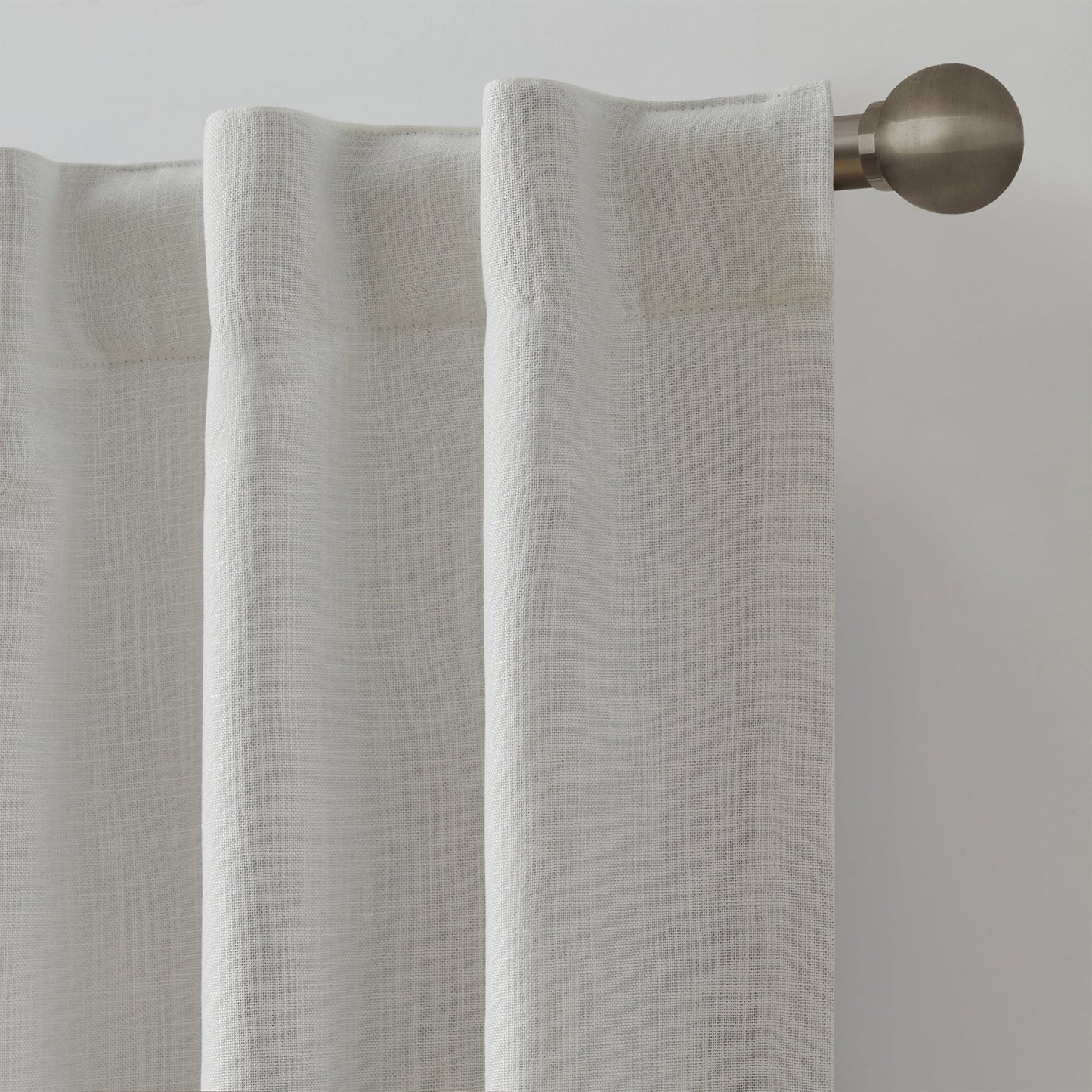 Solid Ivory Rod Pocket Back Tab Blackout Curtain Panel, 52" X 96"