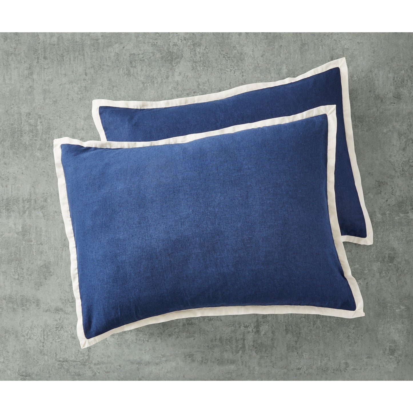 3-Piece Navy Linen Duvet Cover Set, Full/Queen