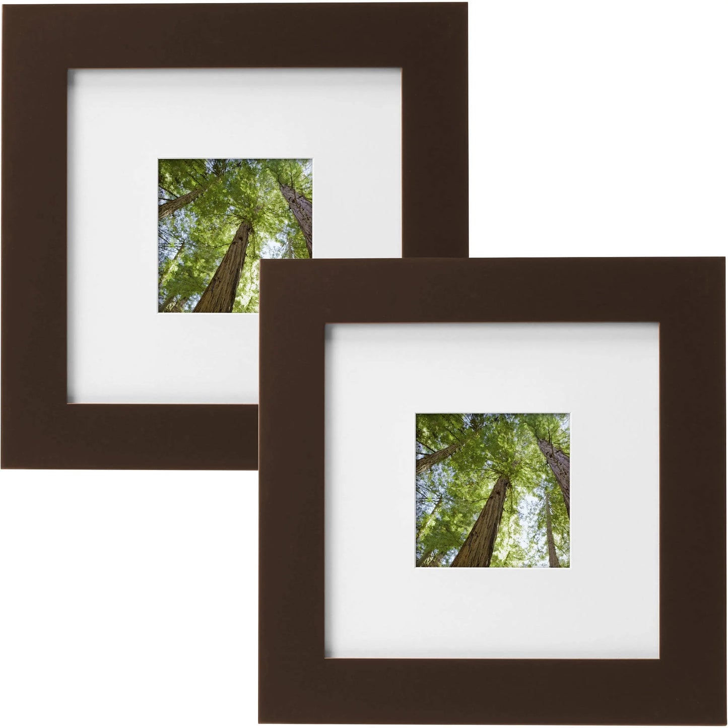 Museum 8X10 Matted to 5X7 Flat Wide Gallery Picture Frame, Mahogany, Set of 2