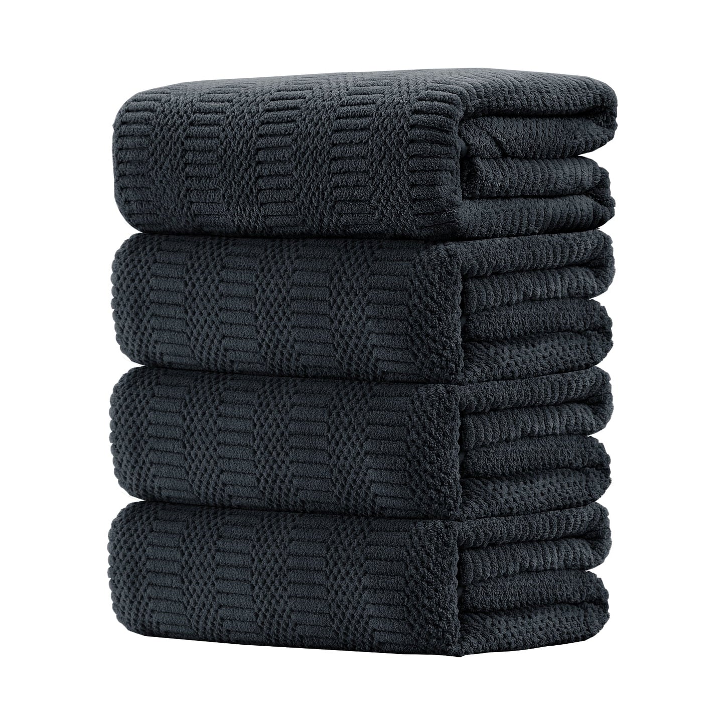 Bathroom Towel Set Dark Gray 4-Piece 700GSM Ultra Microfiber Bath Towel Set for Adult, Child and Senior