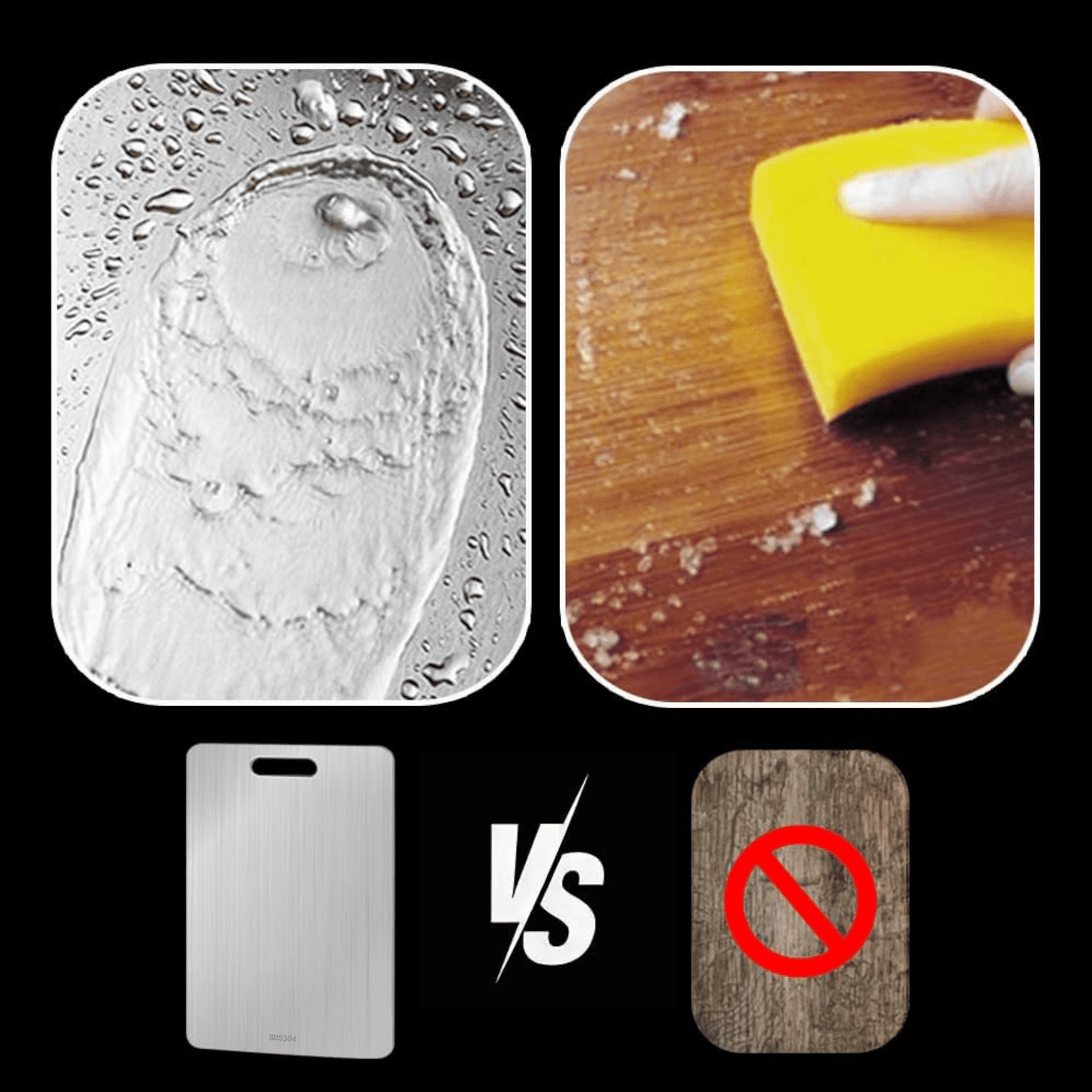 Titanium Cutting Board,Stainless Steel Cutting Boards for Kitchen,Double-Sided Food Grade Cutting Board,Cutting Meat,Cheese,Vegetable,Fruit