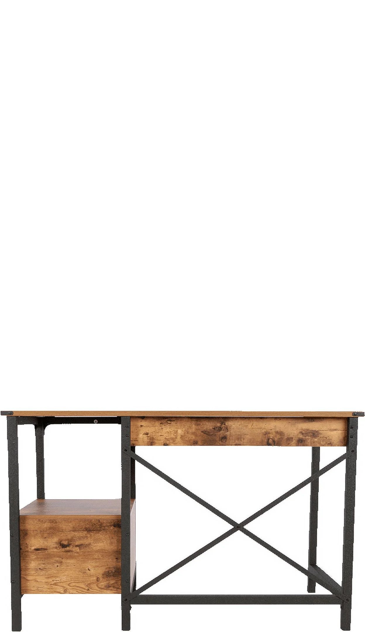 Rustic Country Office Desk, Weathered Pine Finish