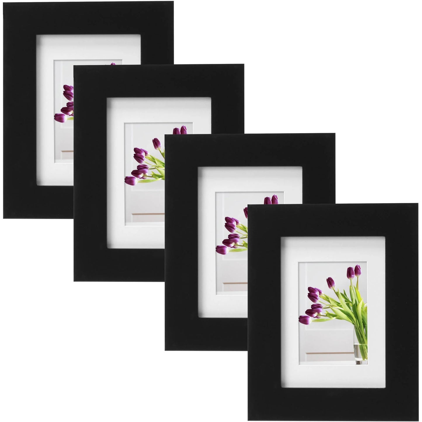 Museum 8X10 Matted to 5X7 Flat Wide Gallery Picture Frame, Mahogany, Set of 2