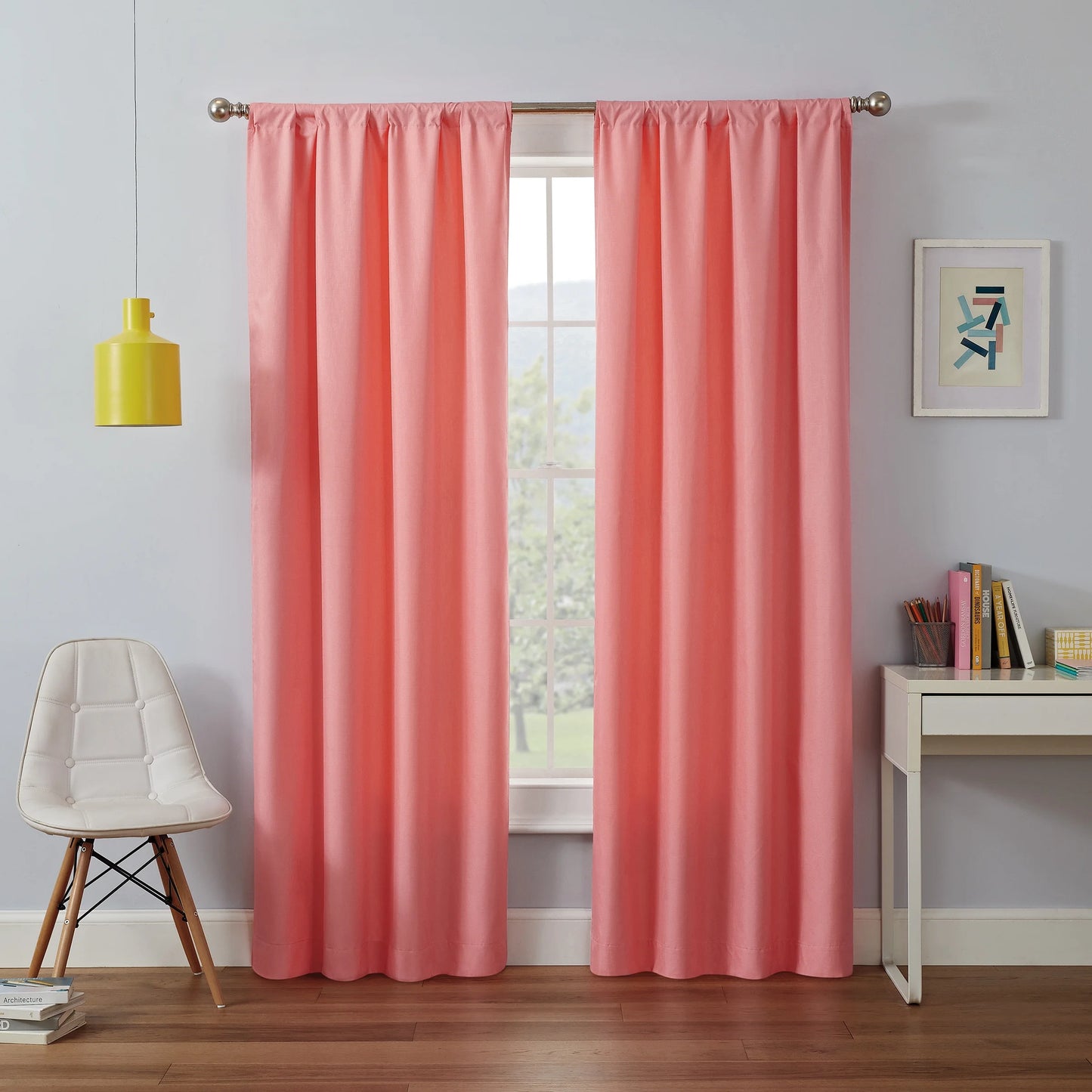 Kendall Modern Blackout Curtains, 63 in Long X 42 in Wide, Purple, Sold as a Single Curtain Panel