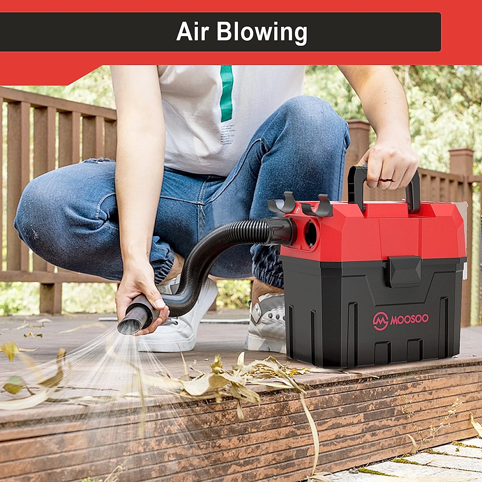 Small , Portable Wet and Dry Vacuum, Cordless Vacuum with Blower Function, 2 Gallon Large Dust Tank, Rich Attachments, Ideal for Home/Garage/Garden - L7