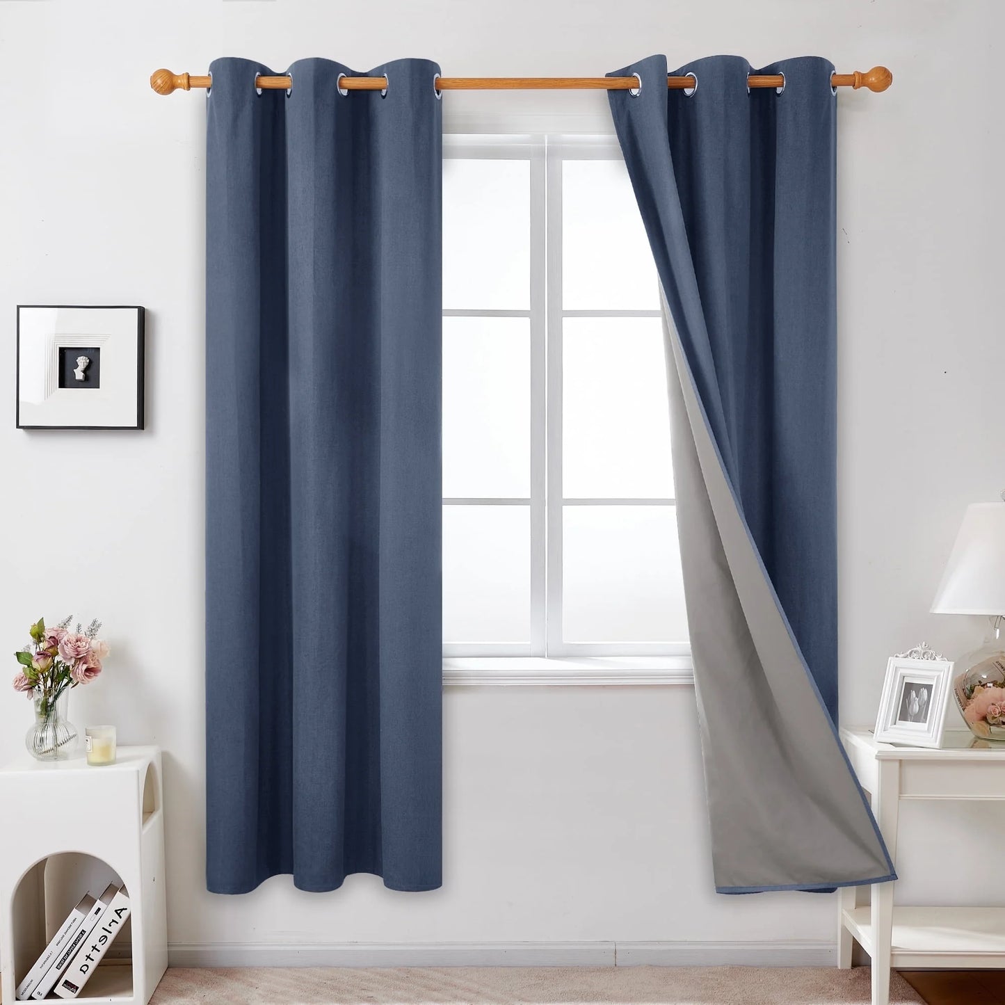 Total Blackout Curtains 2 Panels, Grommet Curtains Total Light Blocking Curtain, Soundproof Curtains for Bedroom (Khaki, 42W X 95L Inch)