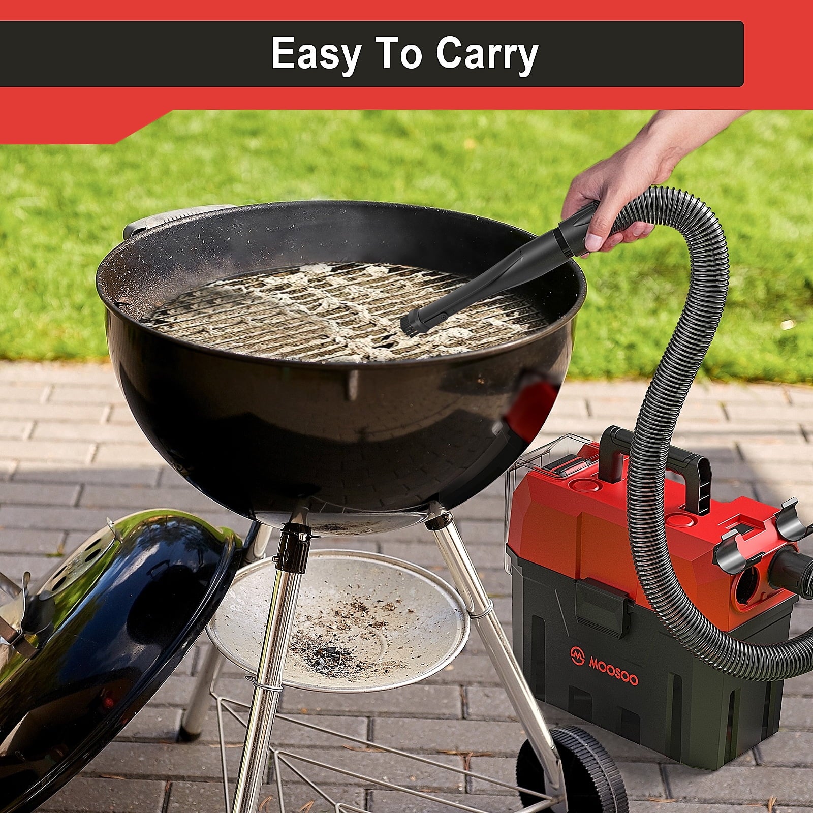 Small , Portable Wet and Dry Vacuum, Cordless Vacuum with Blower Function, 2 Gallon Large Dust Tank, Rich Attachments, Ideal for Home/Garage/Garden - L7