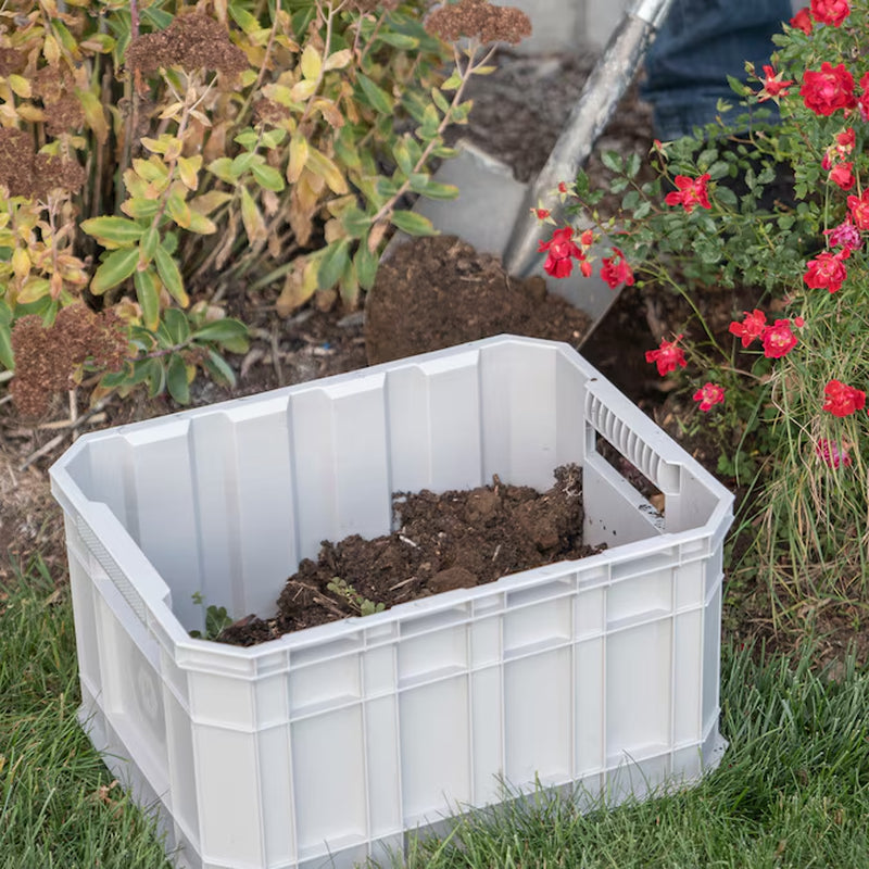 Grey Heavy Duty Stackable Tote Medium 8.5 -Gallons ( 34 -Quarts ) 