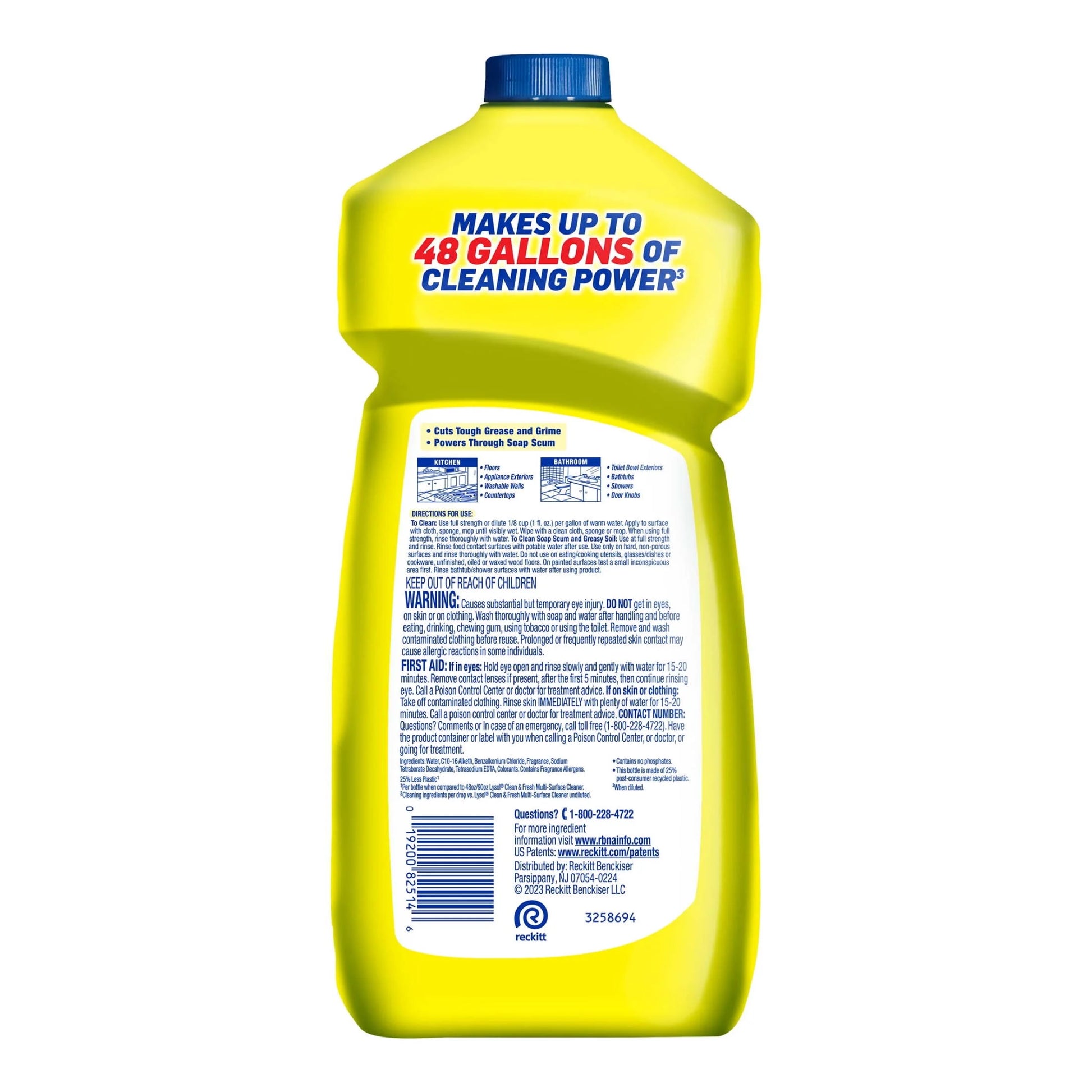 Power Clean Multi-Surface Cleaner, 2X Concentrated Pour, 48 Fl Oz
