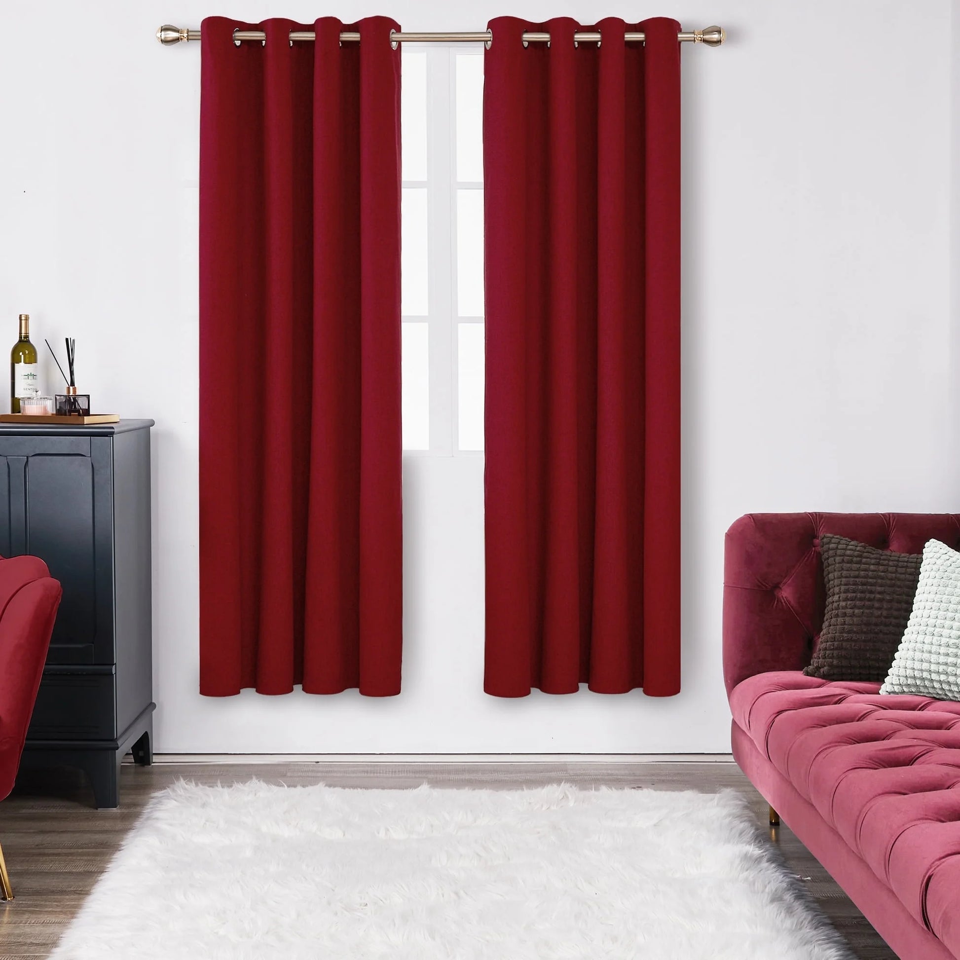 Total Blackout Curtains 2 Panels, Grommet Curtains Total Light Blocking Curtain, Soundproof Curtains for Bedroom (Khaki, 42W X 95L Inch)