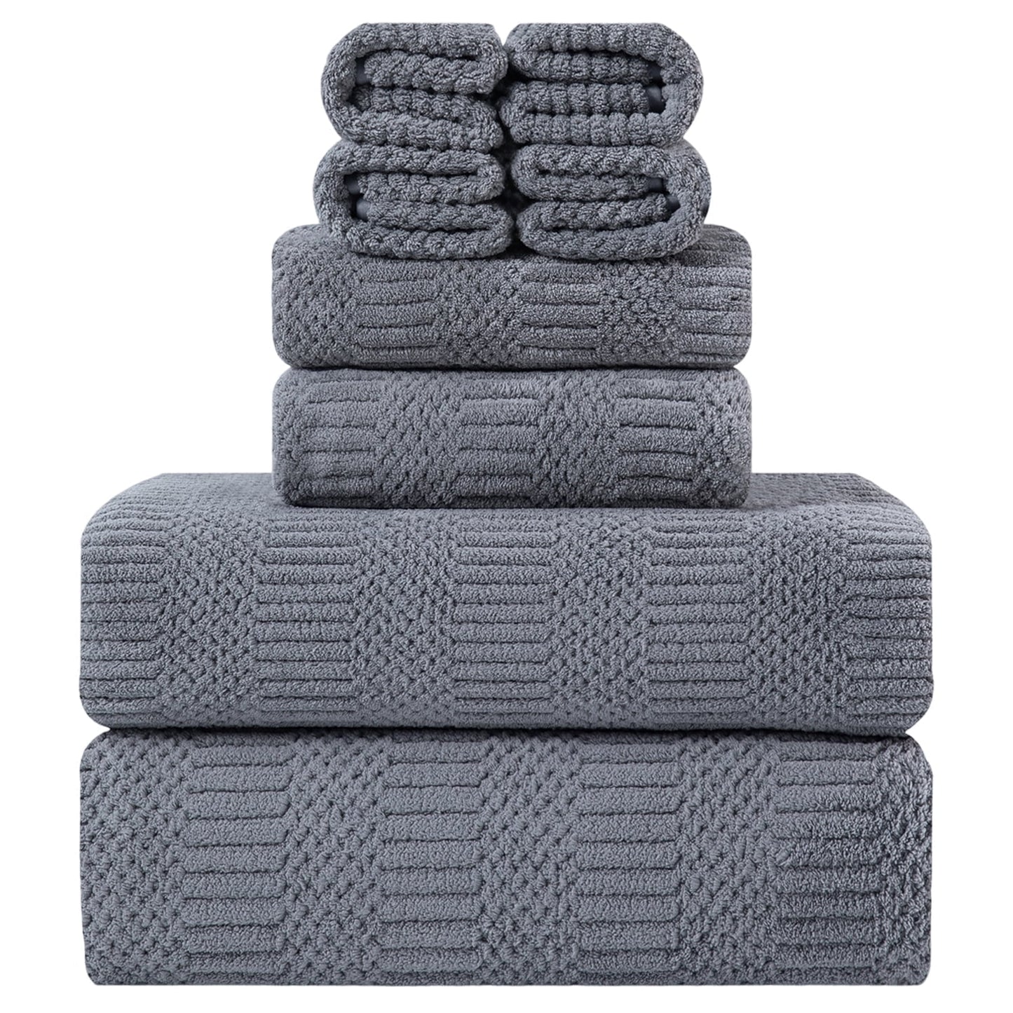 Bathroom Towel Set Dark Gray 4-Piece 700GSM Ultra Microfiber Bath Towel Set for Adult, Child and Senior