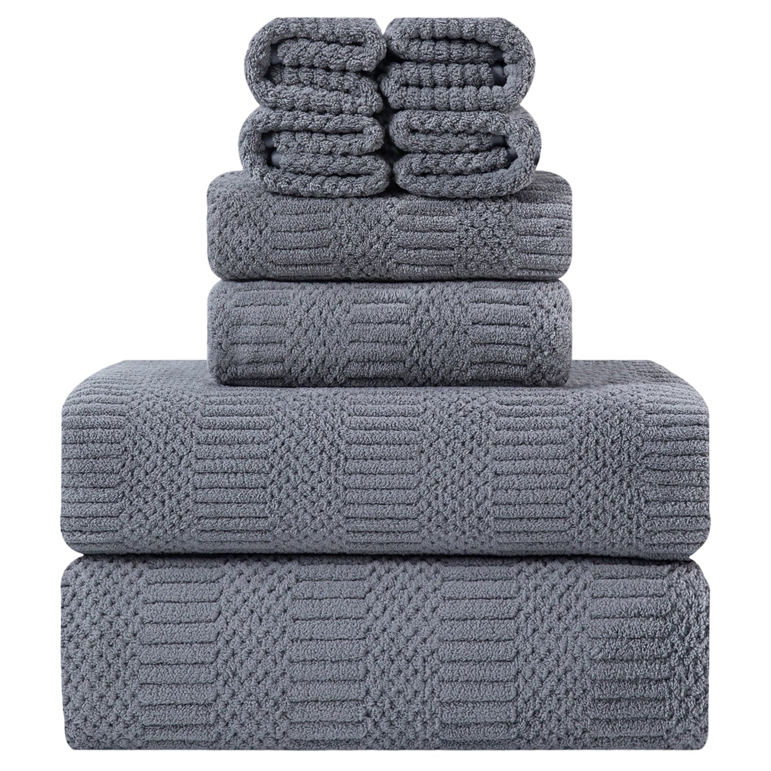 Bathroom Towel Set Dark Gray 4-Piece 700GSM Ultra Microfiber Bath Towel Set for Adult, Child and Senior