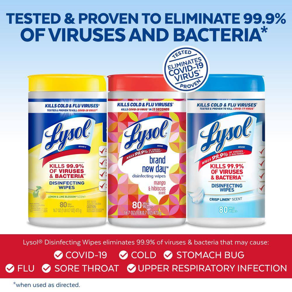 240-Count Lemon Lime, Crisp Linen, & Mango Variety Scent Multi-Surface Disinfecting Wipes(3-Pack)