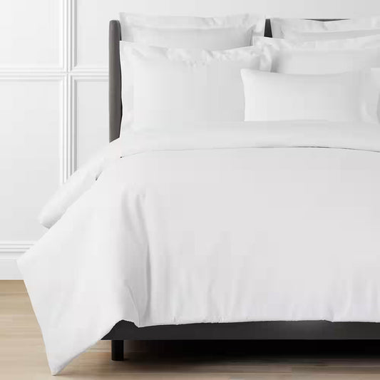 Legends Hotel White 450-Thread Count Wrinkle-Free Supima Cotton Sateen Twin Duvet Cover