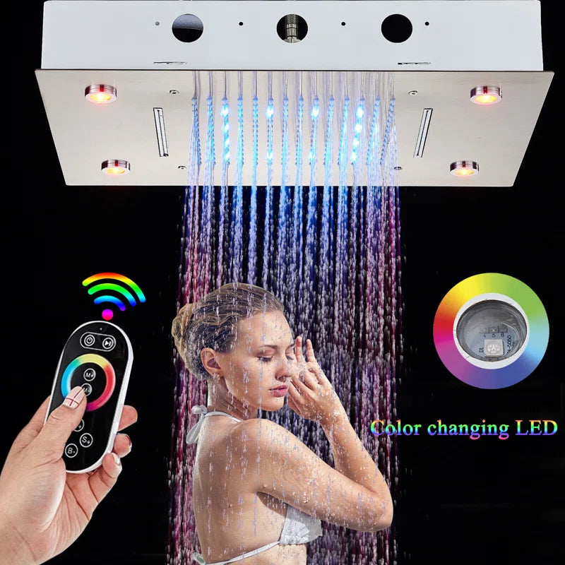 Rain Fixed Shower Head 2.5 GPM GPM with Self-Cleaning