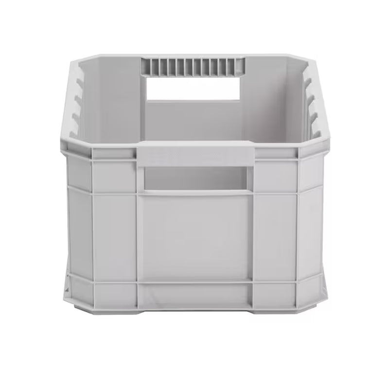 Grey Heavy Duty Stackable Tote Medium 8.5 -Gallons ( 34 -Quarts ) 