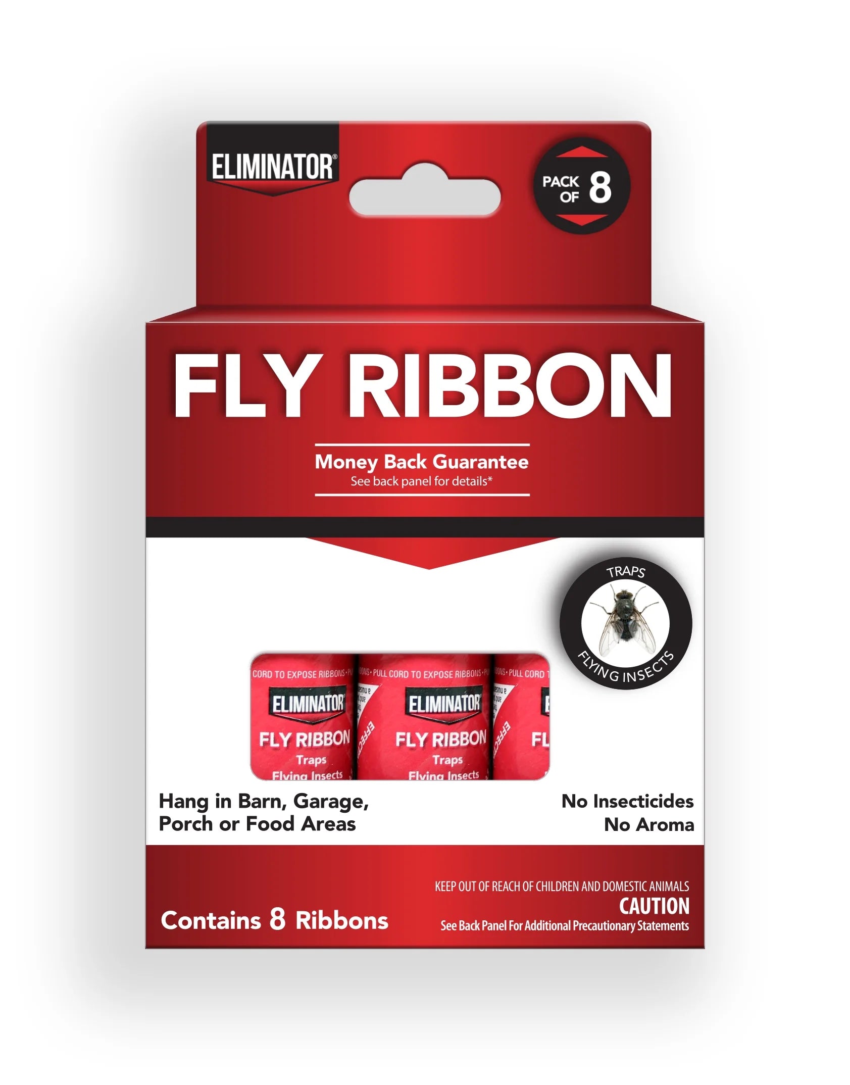 Non-Toxic Fly Ribbon, 8 Pack, Poison-Free Pest Control, Sticky Paper, Traps Flying Insects