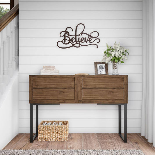 "Believe" Metal Cutout Sign