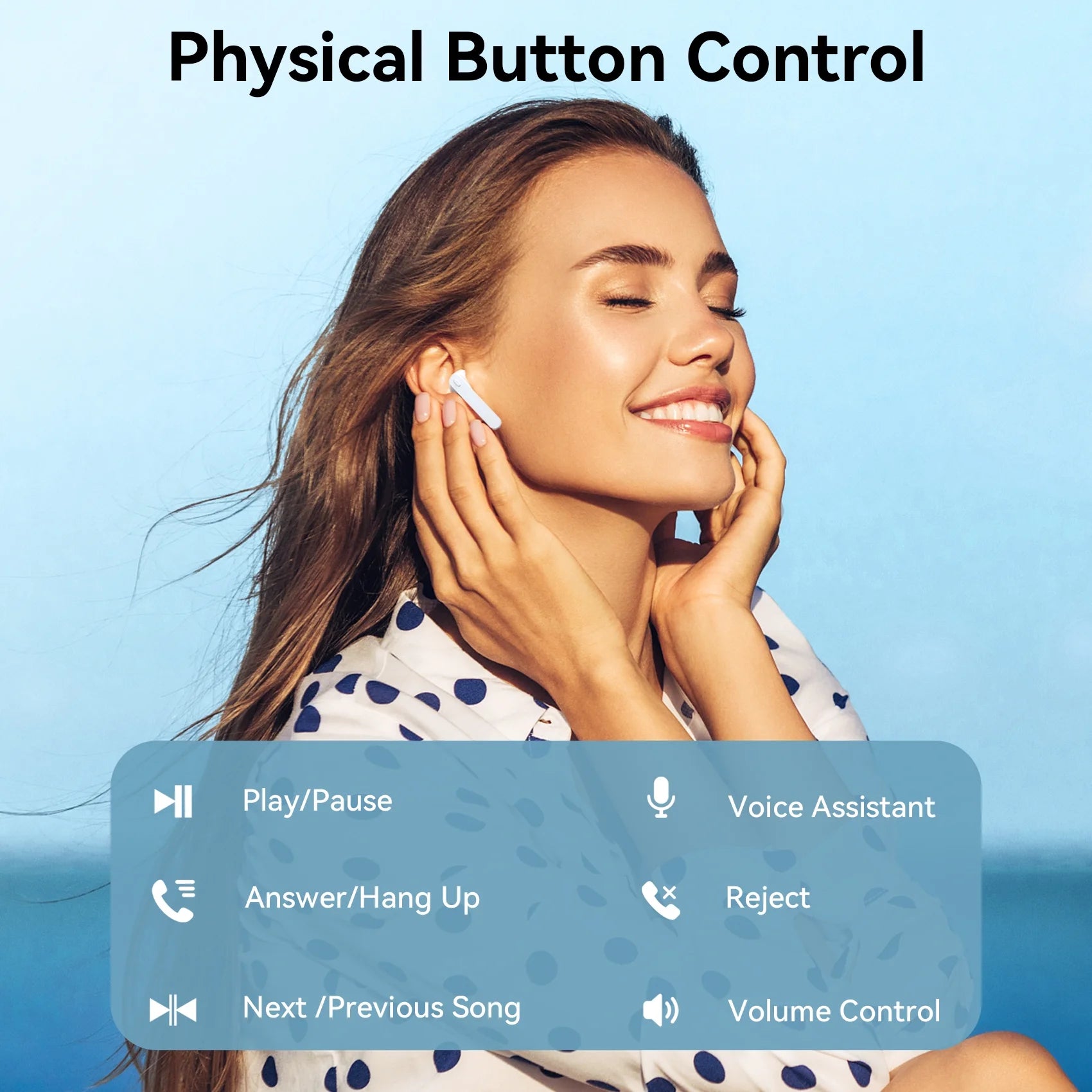 Bluetooth Headphones V5.3 Wireless Earbuds 50Hrs Battery Life with Charging Case & LED Power Display Deep Bass IPX7 Waterproof Earphones Microphone Stereo Headset for TV Smart Phone Laptop