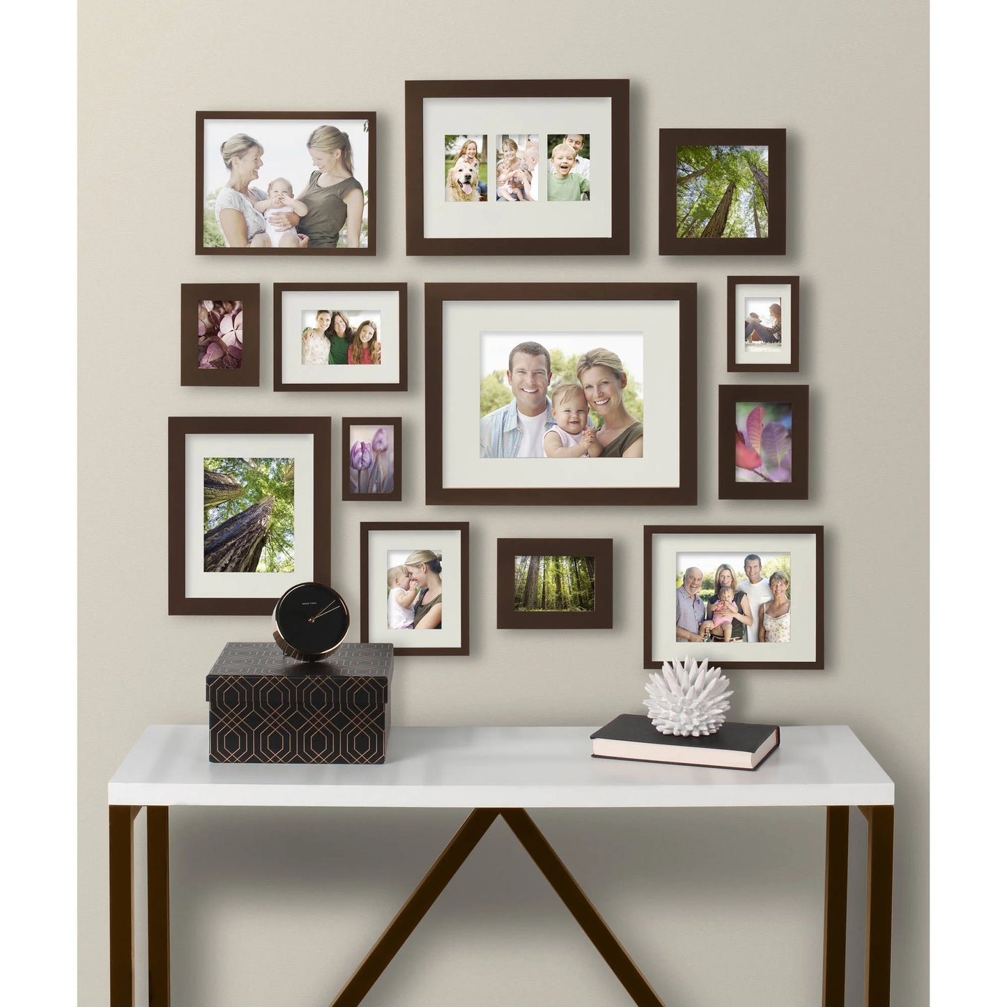 Museum 8X10 Matted to 5X7 Flat Wide Gallery Picture Frame, Mahogany, Set of 2