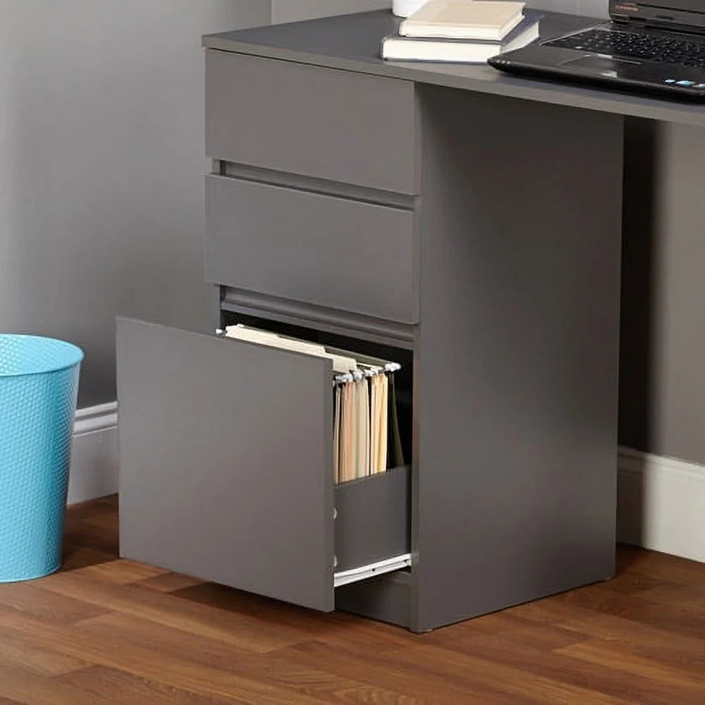 Como Writing Desk with 3 Storage Drawers, Multiple Colors