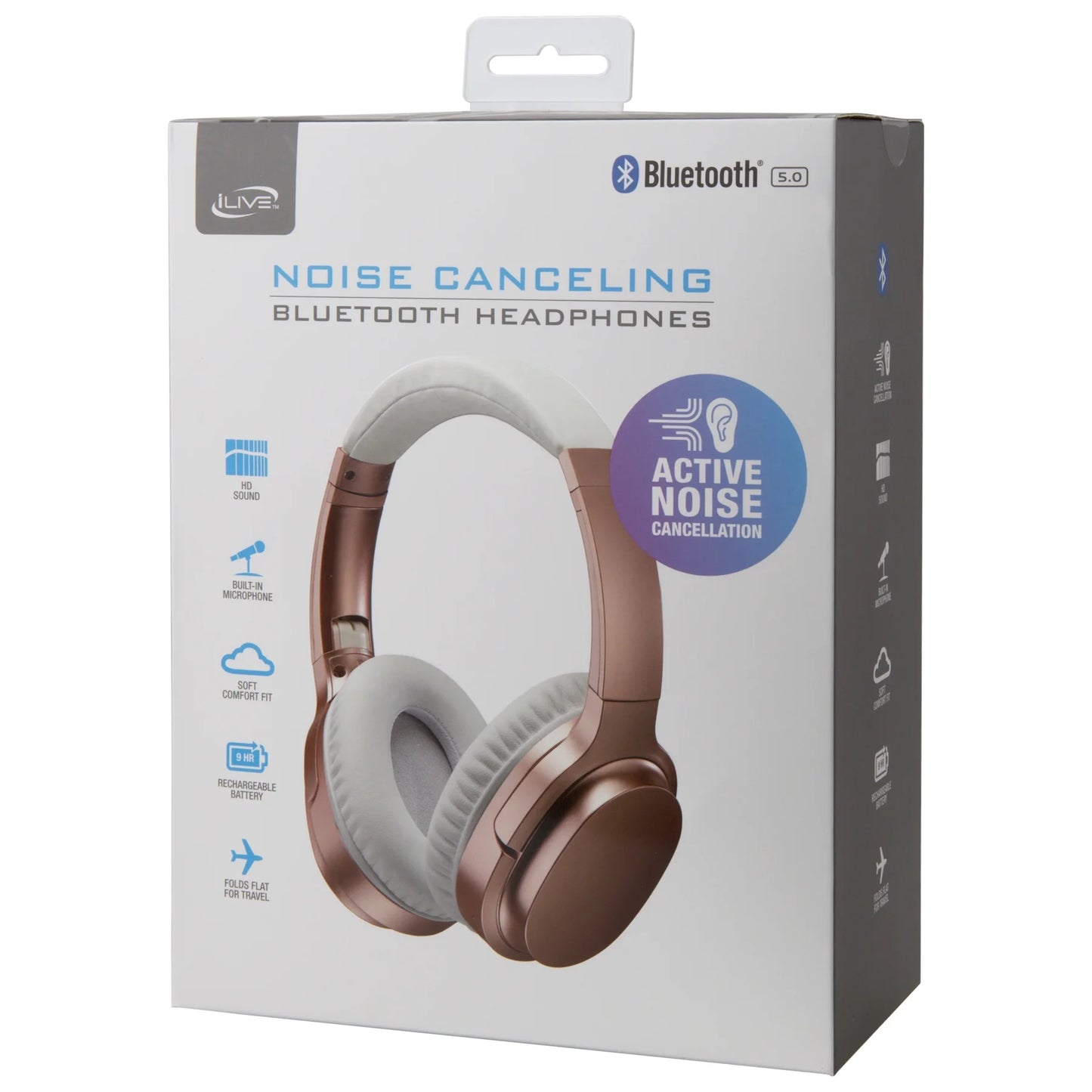 Ilive Bluetooth Over-Ear Headphones, Noise Cancellation, Rose Gold, IAHN40RGD