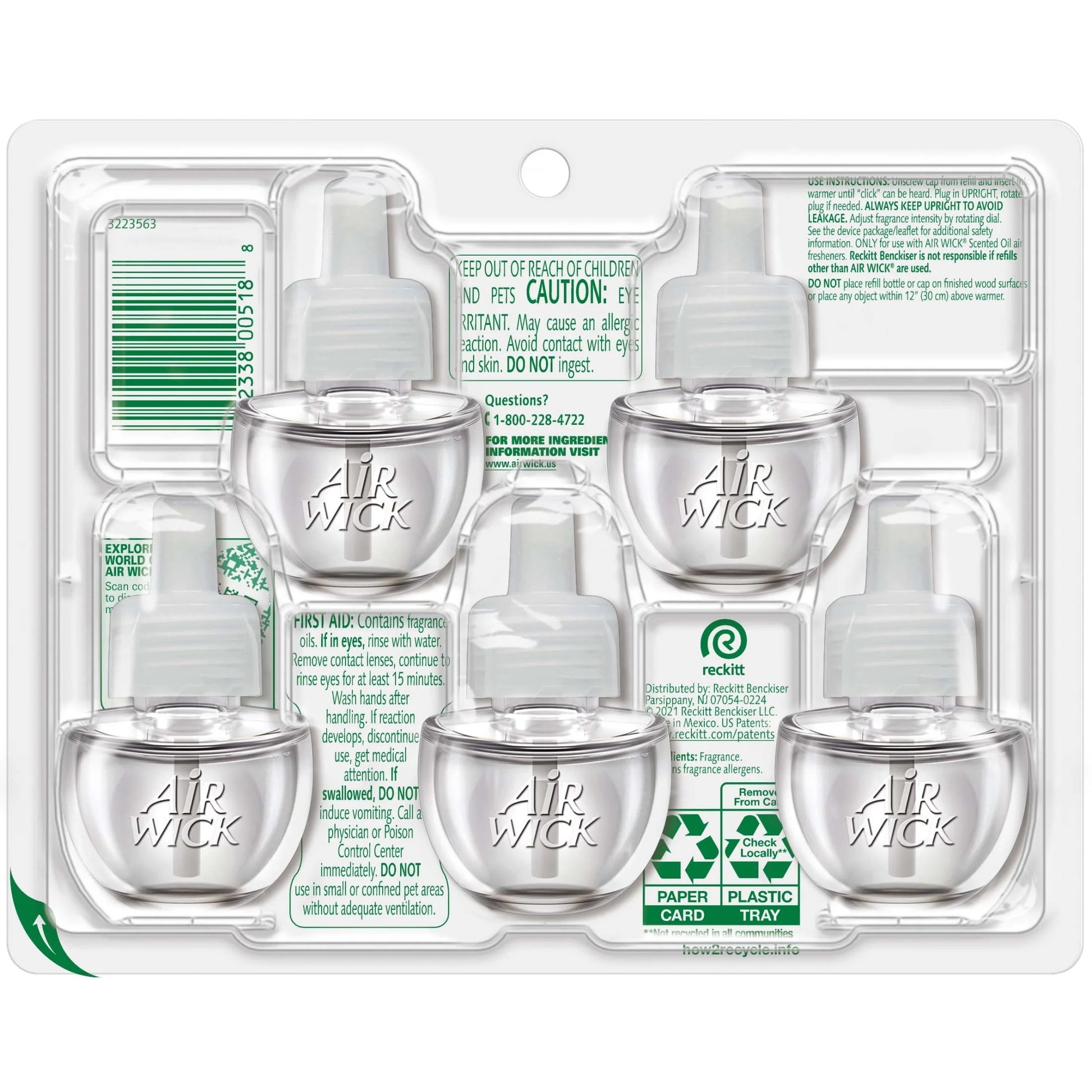 Plug-In Scented Oil Air Freshener Warmer Refills, Brown Sugar and Vanilla, 5 Count