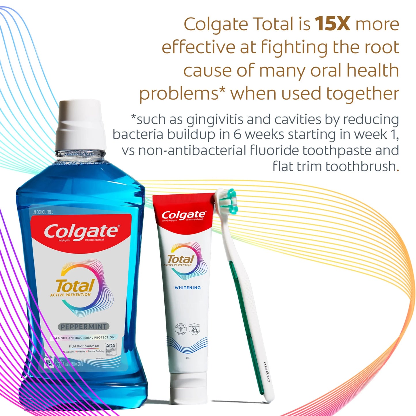 Total Active Prevention Whitening Gel Toothpaste, Mint, 2 Pack, 5.1 Oz