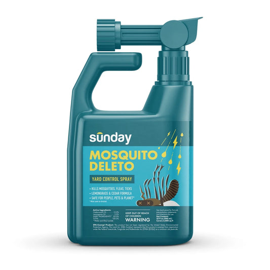 Sunday Mosquito Deleto 5,000 Sq. Ft. Plant-Based Bug Control Spray & Repellent 32 Oz.