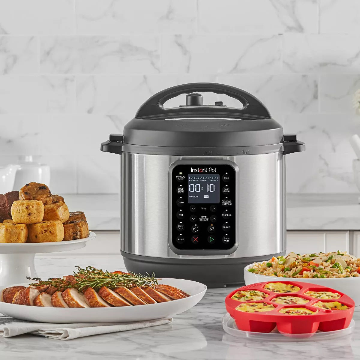 Instant Pot Pressure Cooker Bundle: Exclusive Bonus Silicone Pan with Lid