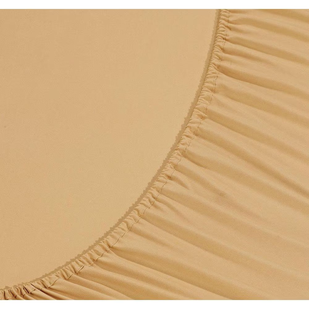 4-Piece Gold Solid Microfiber King - Split Sheet Set