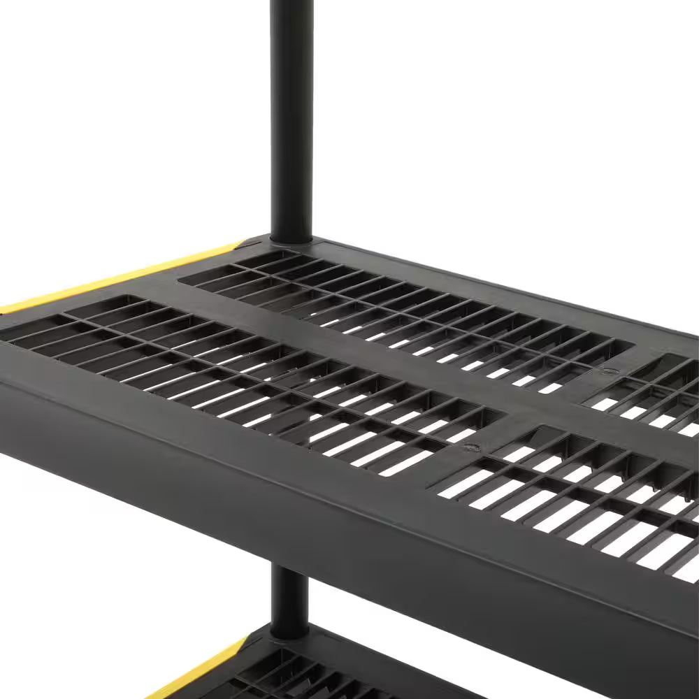 5-Tier Easy Assembly Multi-Purpose Plastic Garage Storage Shelving Unit in Black (36 In. W X 74 In. H X 18 In. D)