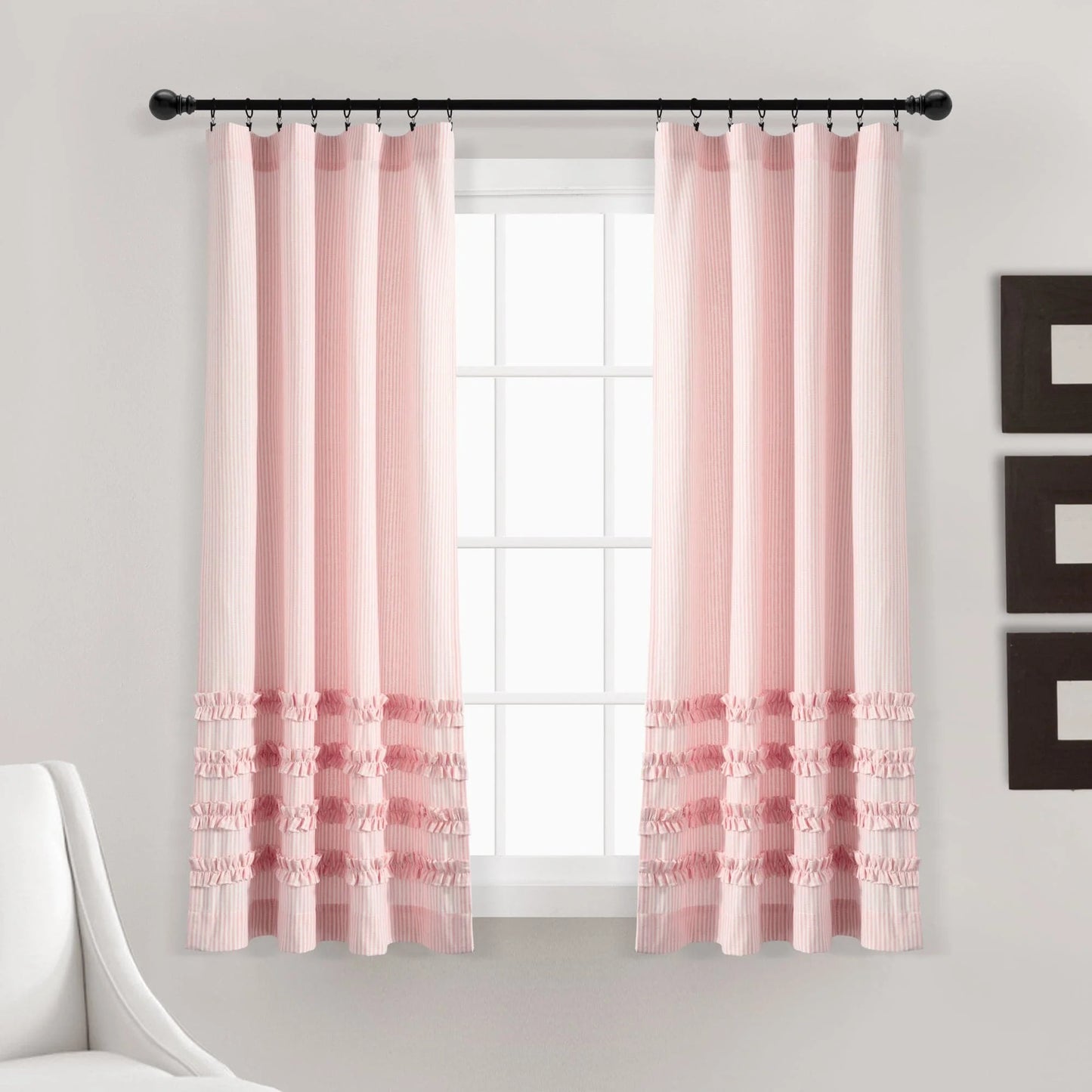 Tucker Stripe Window Curtain Panels - Gray - 84 X 40
