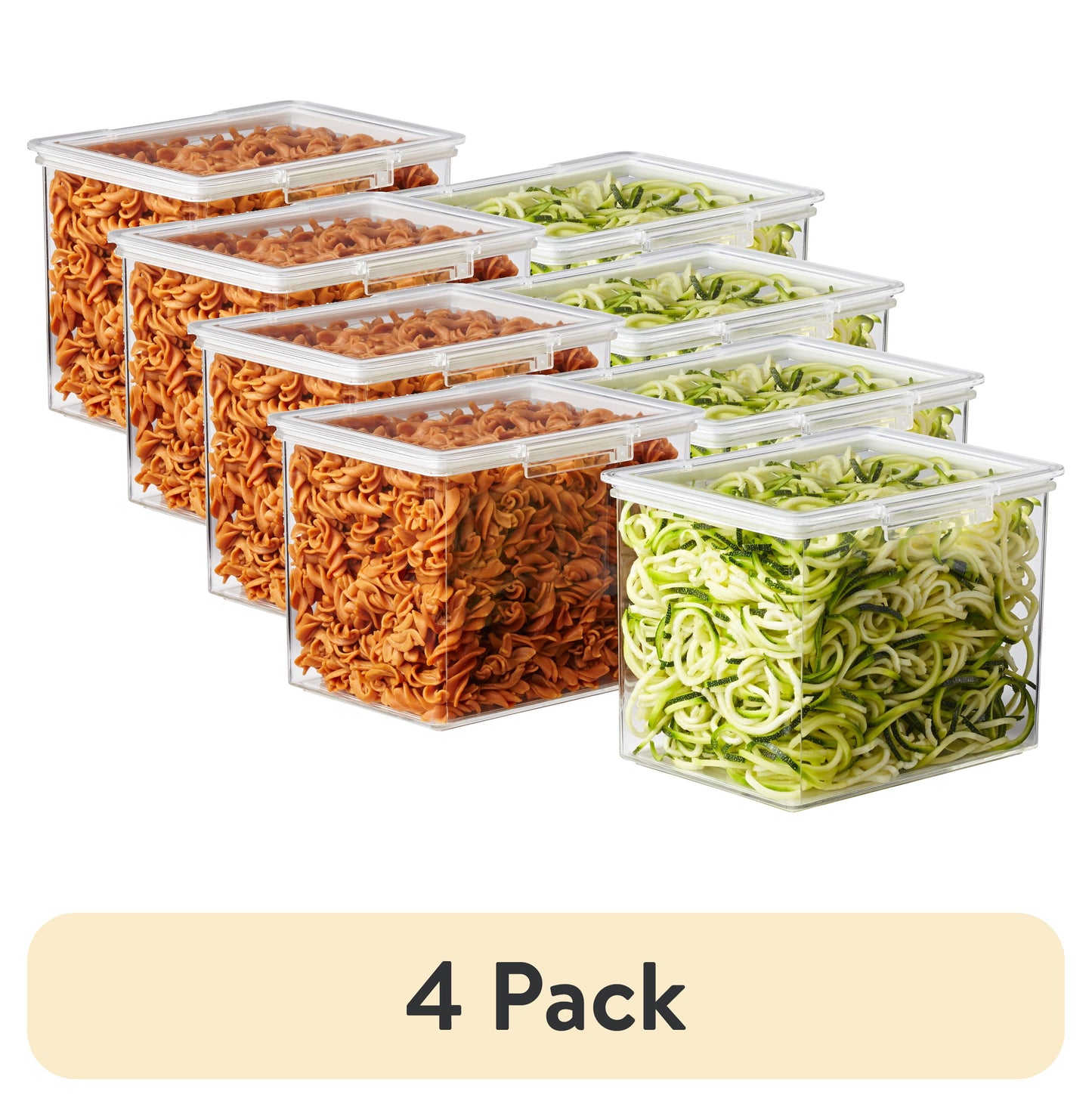 XL Canisters Clear Plastic Food Storage Containers, Pack of 2